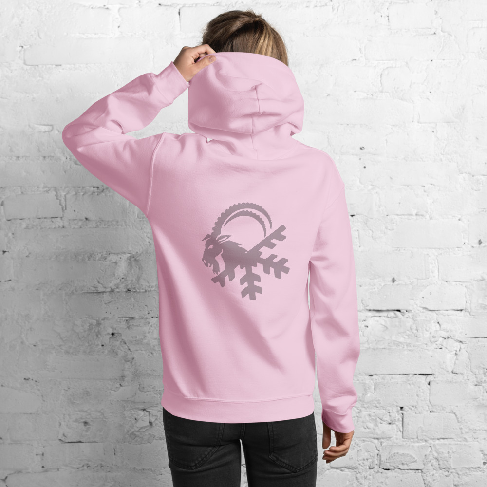 Sudadera rosa con capucha – Likeagoat Front - Like a Goat